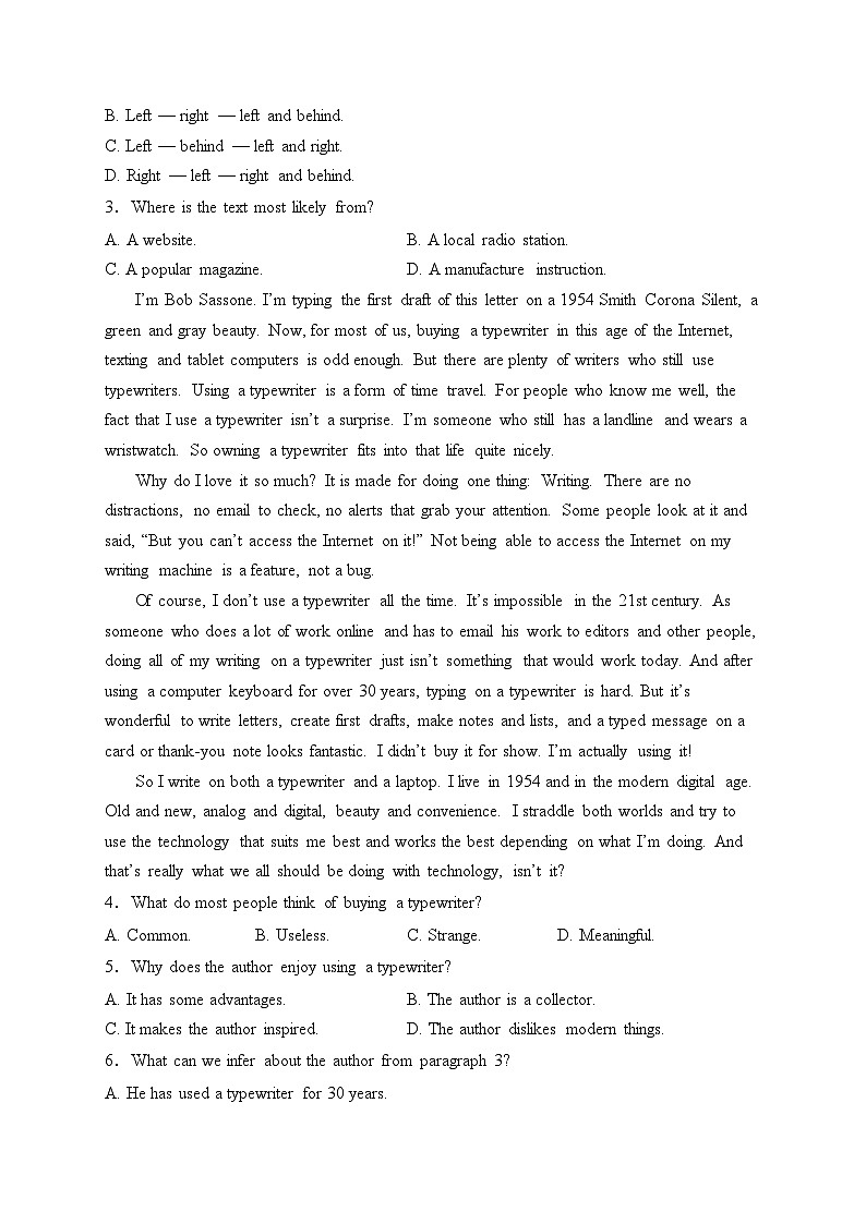 贵州省遵义市四城区联考2023-2024学年高二下学期4月月考英语试卷(含答案)02