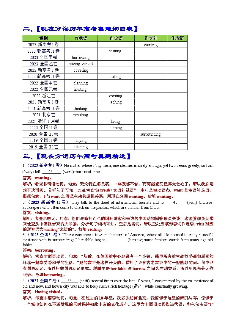 专题10 语法填空现在分词100题（精练） 解析版第2页