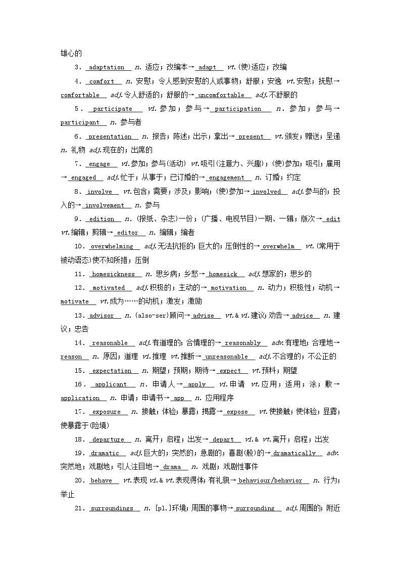 2025版高考英语一轮总复习重点单词练习选择性必修第二册Unit2BridgingCultures第2页