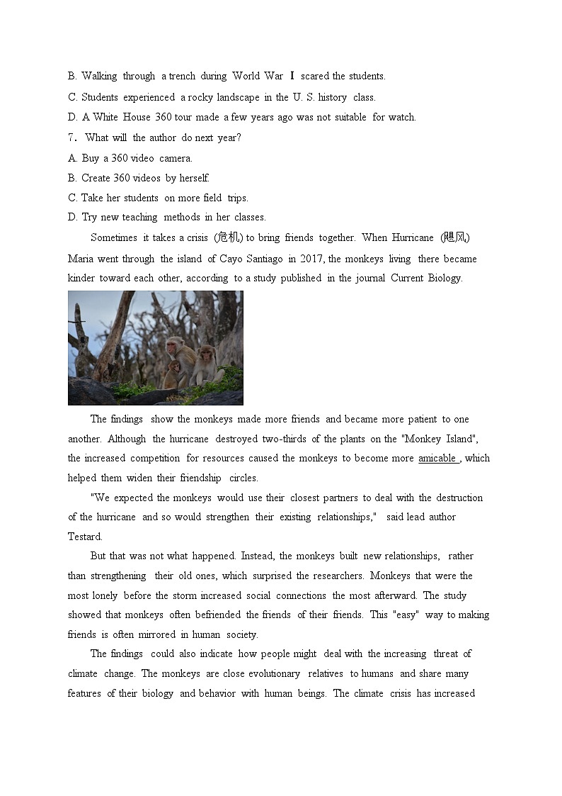 山东省泰山中学2023-2024学年高一下学期3月月考英语试卷(含答案)第3页