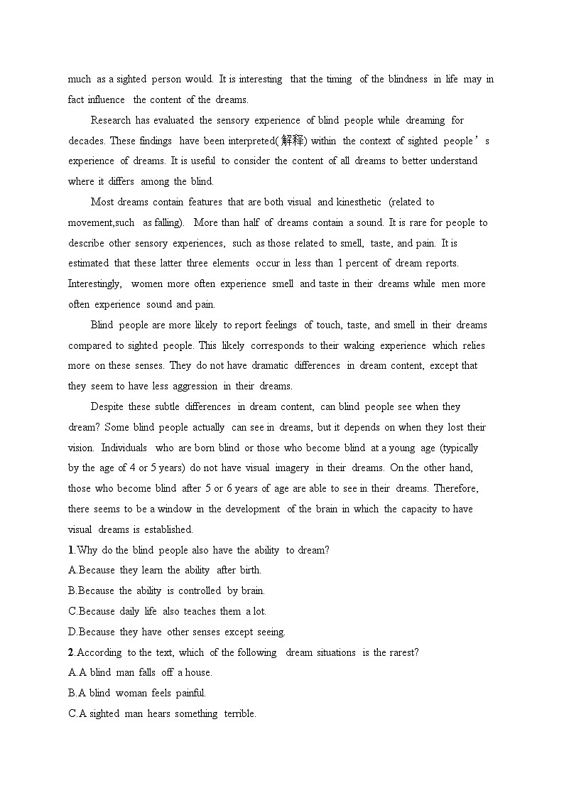 2025届高三英语一轮复习（人教版新高考新教材）考点规范练32 FascinatingParks引人入胜的公园（Word版附解析）第3页