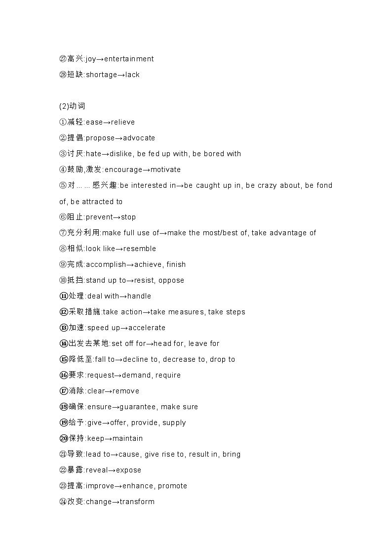 高中英语考试阅读理解法宝——同义替换第2页