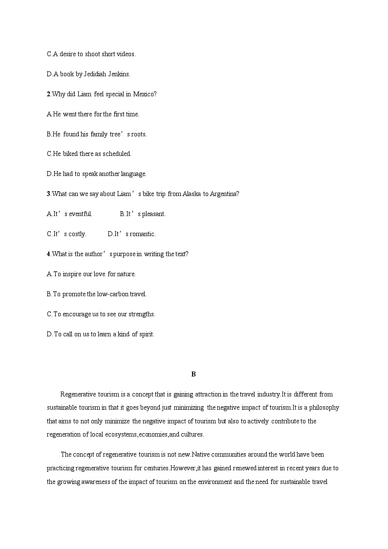 外研版高考英语一轮复习必修第一册 Unit3 Family matters练习含答案第2页