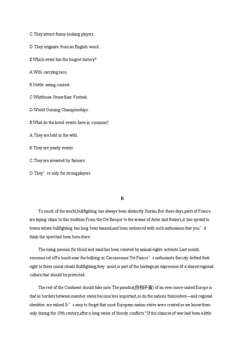 外研版高考英语一轮复习必修第二册 Unit4 Stage and screen练习含答案第2页