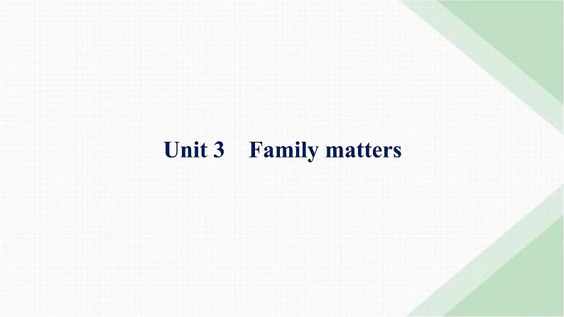 外研版高考英语一轮复习必修第一册 Unit3 Family matters课件第1页