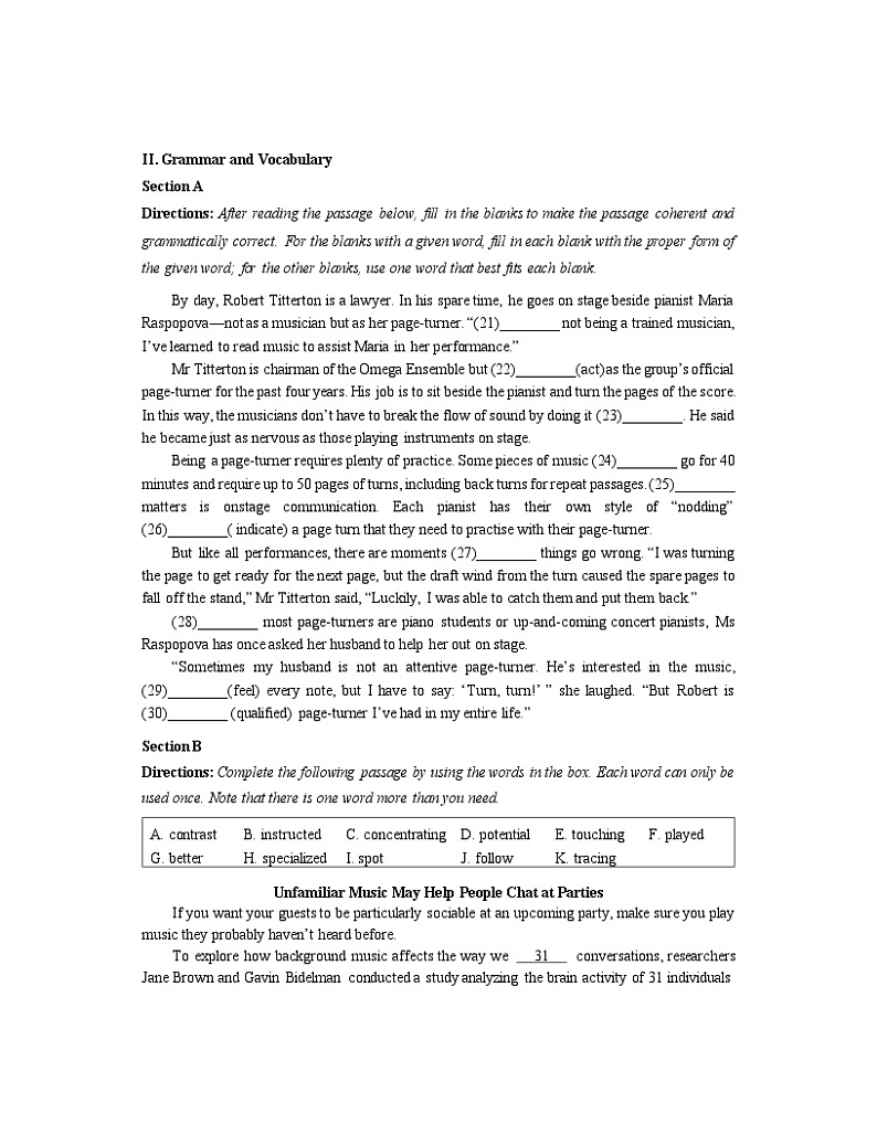 上海市闵行区2024届高三下学期二模试题英语试题第3页