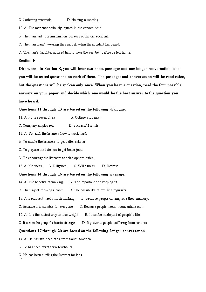 上海市宝山中学2023-2024学年高一下学期期中英语考试卷（原卷版+解析版）02