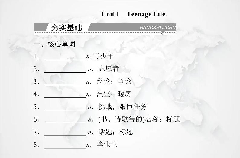 高中英语学业水平测试复习必修第一册Unit1 Teenage Life课件02