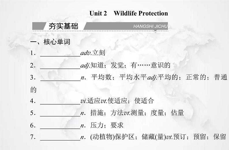 高中英语学业水平测试复习必修第二册Unit2 Wildlife Protection课件02