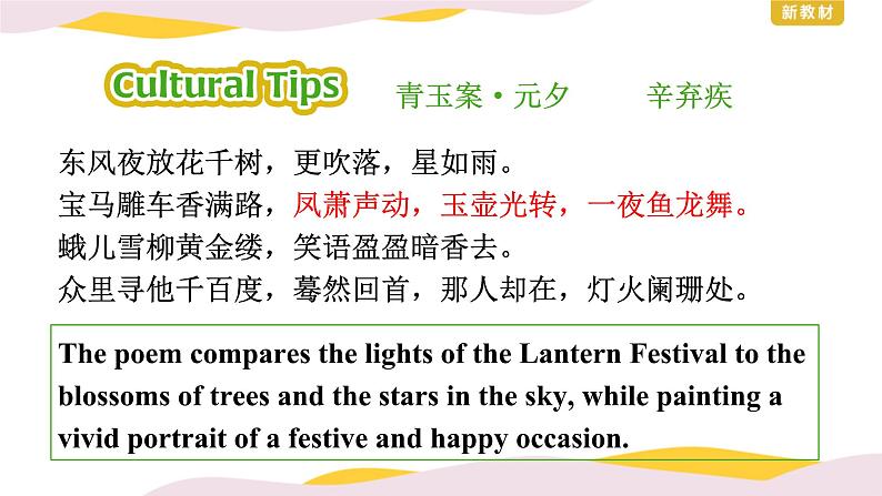 人教新教材必修3 Unit1 FESTIVALS AND CELEBRATIONS Listening and Speaking课件第6页