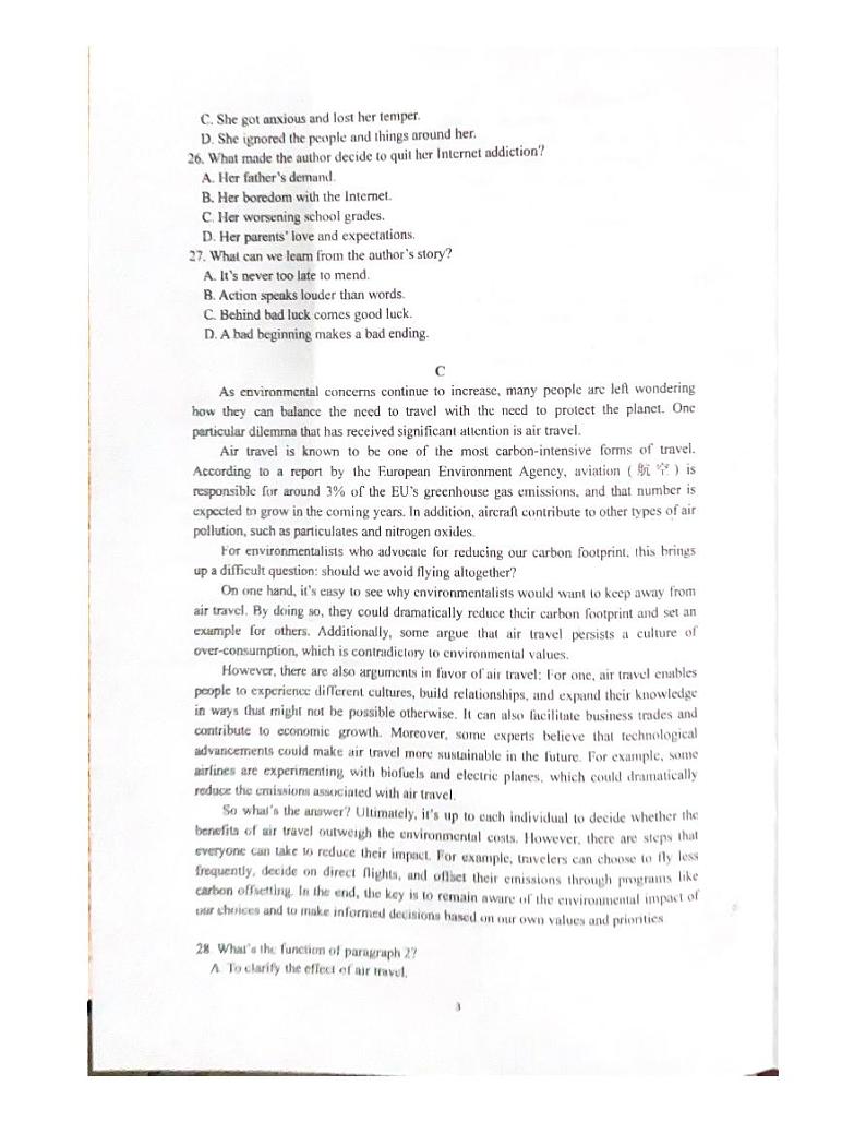 广东省惠州市惠东县惠东荣超中学2023-2024学年高二下学期4月期中英语试题第3页