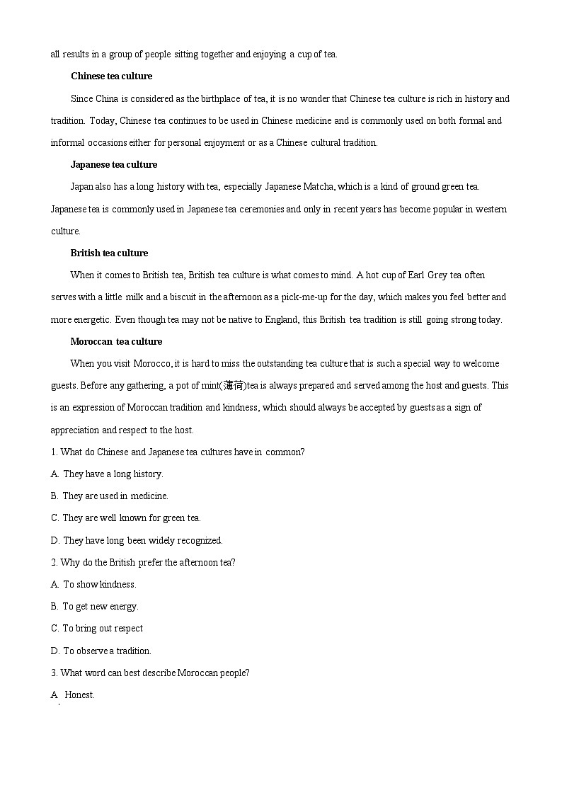 广东省汕尾市陆丰市玉燕中学2023-2024学年高一下学期4月月考英语试题（解析版）第2页