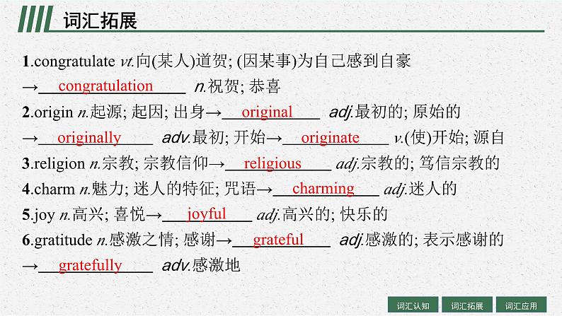 2025届高三一轮复习英语课件第1部分主题专项突破主题语境2人与社会主题群3历史、社会与文化主题3FestivalsandCelebrations节日和庆典（人教版新高考新教材）第7页