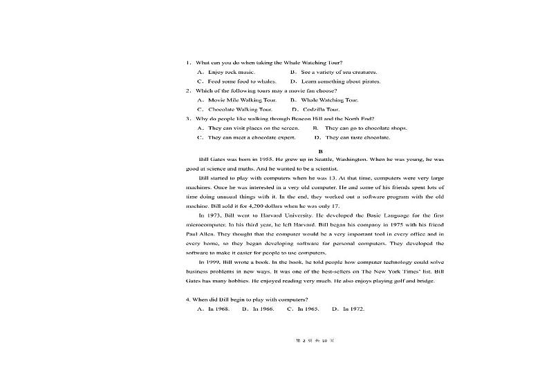 广东省惠州市龙门县高级中学2023-2024学年高一下学期期中考试英语试题02