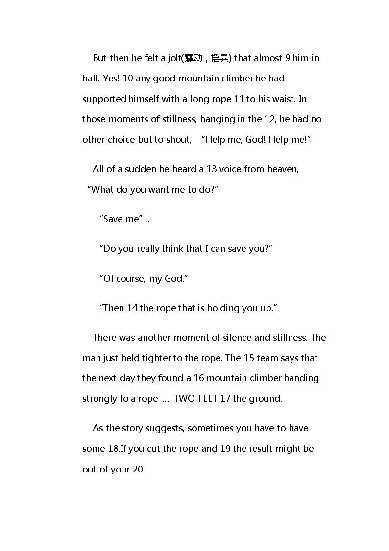 2024北京高考冲刺英语大刷题之常考完形填空部分第2页