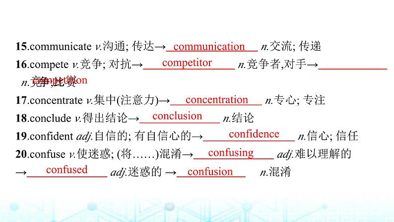 新高考（广西专版）2024届高考英语二轮复习背词形转换词汇课件第7页