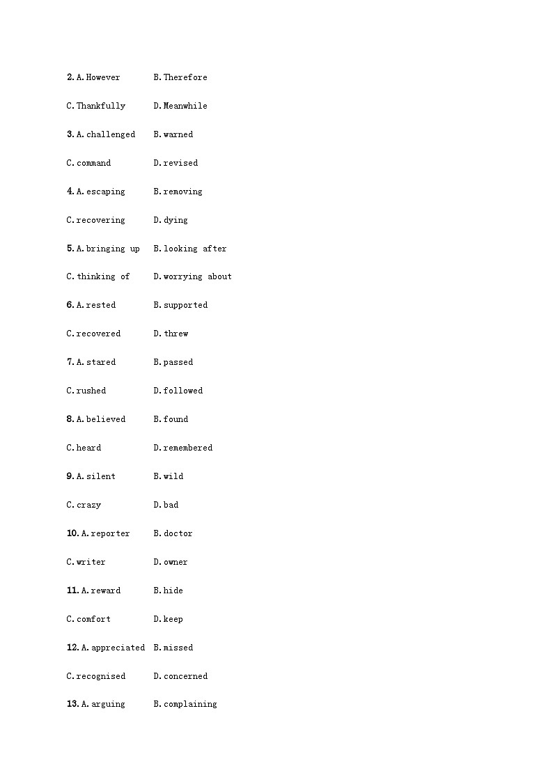 新高考（广西专版）2024届高考英语二轮总复习30分语言运用限时满分练一含答案02