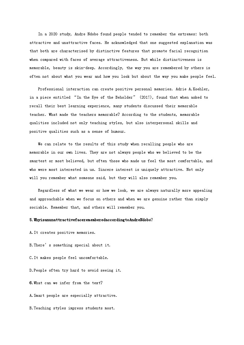 新高考（广西专版）2024届高考英语二轮总复习阅读理解能力升级练考点分类练二细节理解题间接信息类含答案03