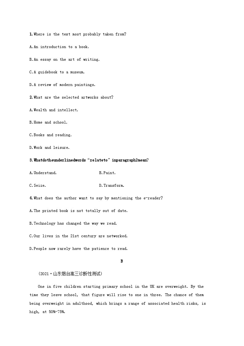 新高考（广西专版）2024届高考英语二轮总复习阅读理解能力升级练考点分类练十词句猜测题词语猜测类含答案02