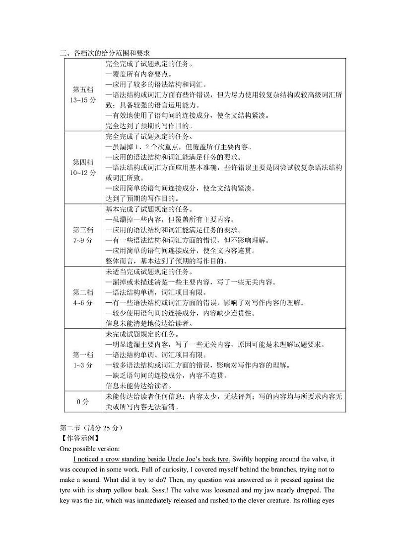 2024届福建省泉州市高三下学期5月适应性练习英语试题+答案02