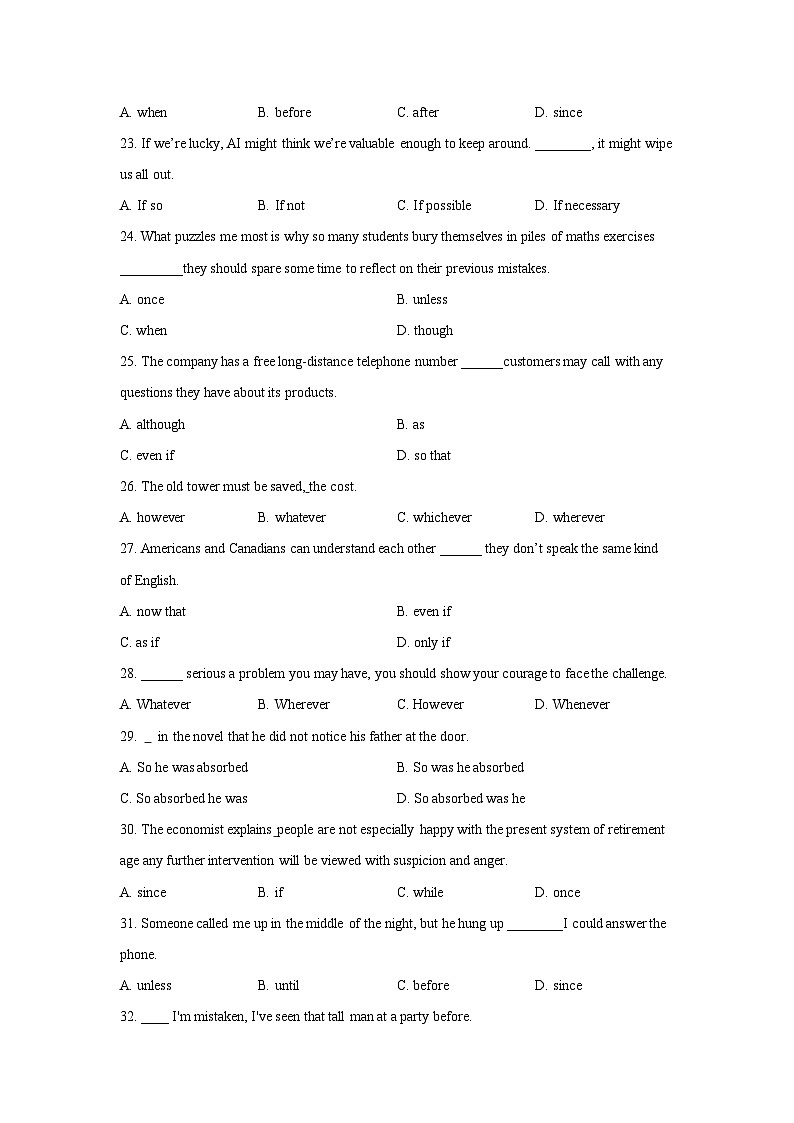 11状语从句(复习卡)-2024年高考英语一轮复习语法能力突破必备(PPT+复习卡+精练题)(通用版) word+ppt03