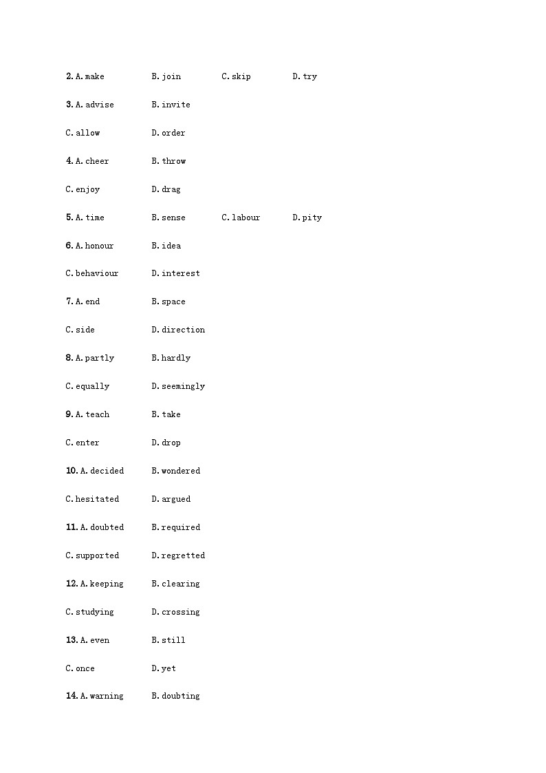 2025届高考英语一轮复习专项练习必修第一册Unit1语言运用题组__求精准含答案第2页