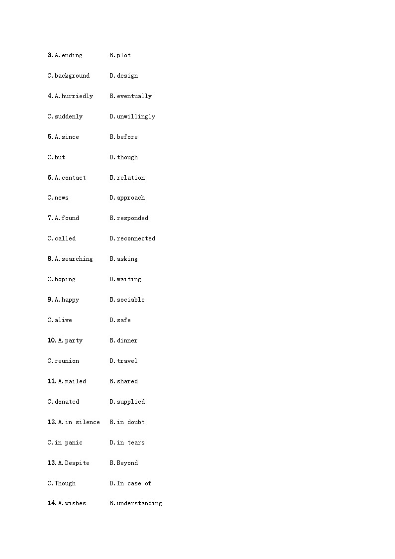 2025届高考英语一轮复习专项练习必修第一册Unit3语言运用题组__求精准含答案第2页