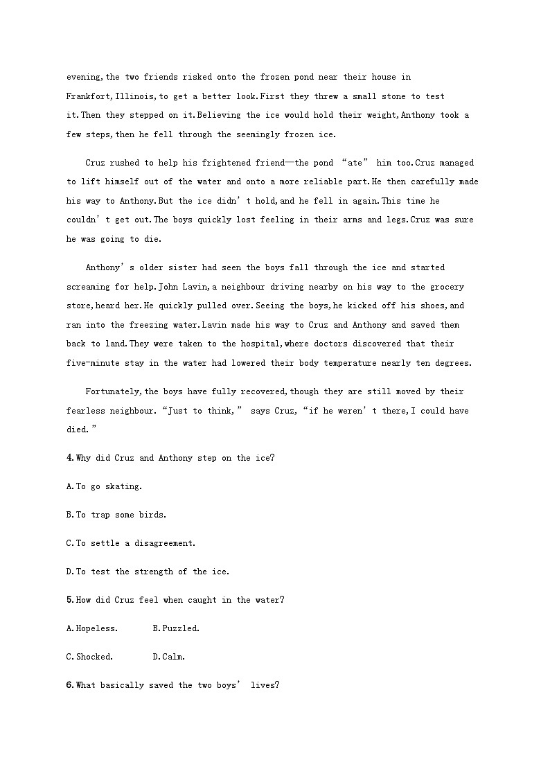 2025届高考英语一轮复习专项练习必修第一册Unit4阅读题组__练速度含答案第3页