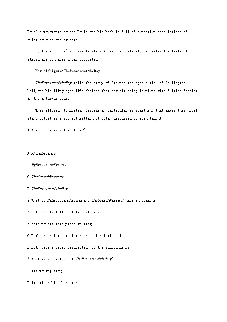 2025届高考英语一轮复习专项练习必修第二册Unit1阅读题组__练速度含答案第2页