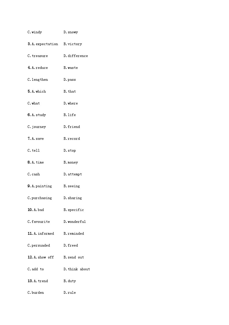 2025届高考英语一轮复习专项练习选择性必修第二册Unit1语言运用题组__求精准含答案02