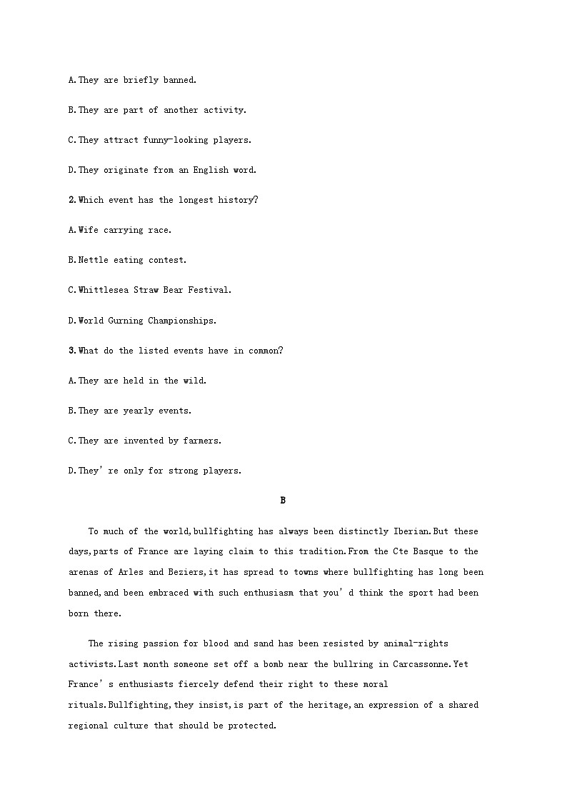 新人教版2025届高考英语一轮复习课时练Unit4HistoryandTraditions必修第二册含答案第2页