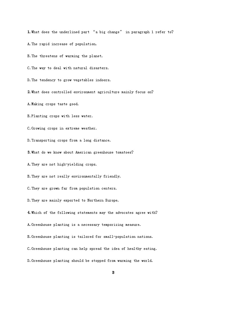 新人教版2025届高考英语一轮复习课时练Unit5WorkingtheLand选择性必修第一册含答案第2页