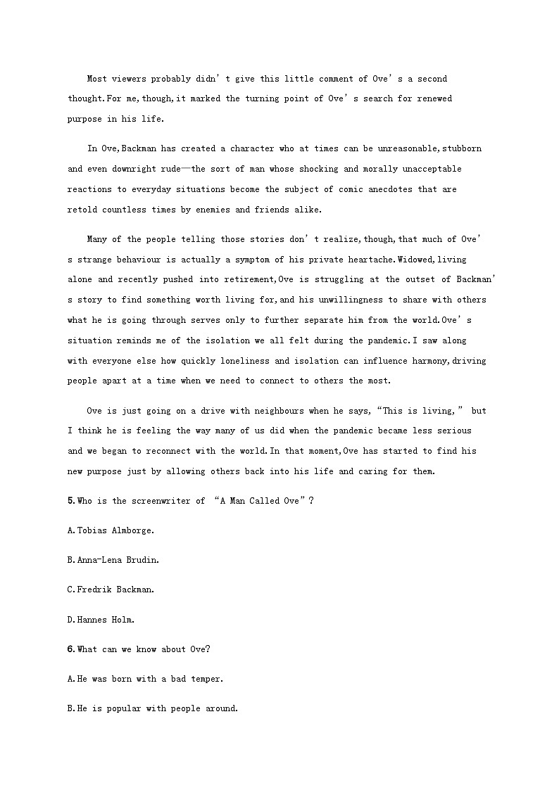 新人教版2025届高考英语一轮复习课时练Unit2BridgingCultures选择性必修第二册含答案第3页