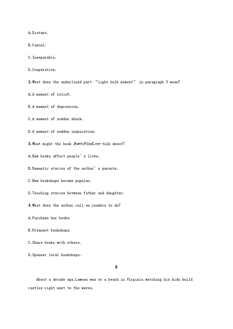 新人教版2025届高考英语一轮复习课时练Unit5Poems选择性必修第三册含答案02