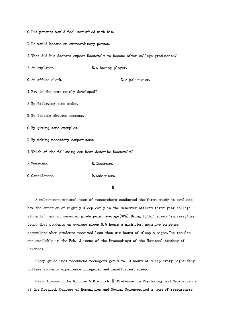 新人教版2025届高考英语一轮复习课时练Unit2HealthyLifestyle选择性必修第三册含答案第2页