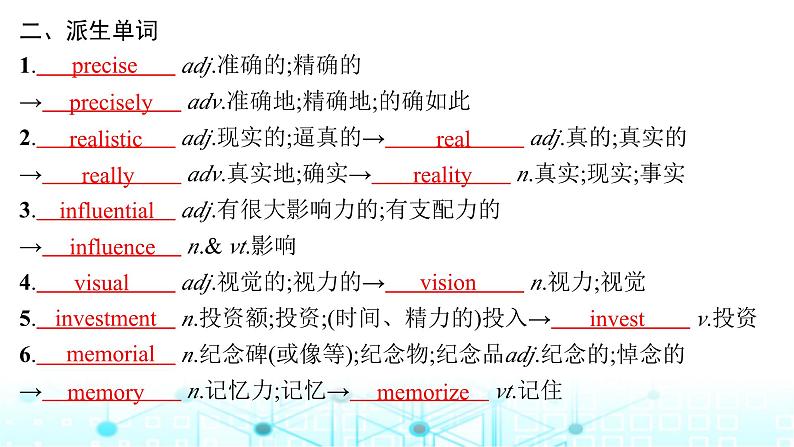 新人教版2025届高考英语一轮复习Unit1Art选择性必修第三册课件第6页