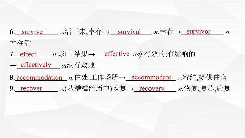 外研版2025届高考英语一轮复习教材知识复习Unit5Intothewild必修第一册课件07