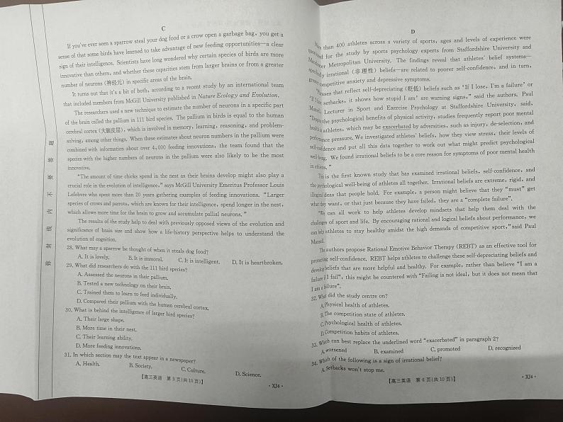 新疆名校联盟2024届高三下学期二模试题英语PDF版含解析03