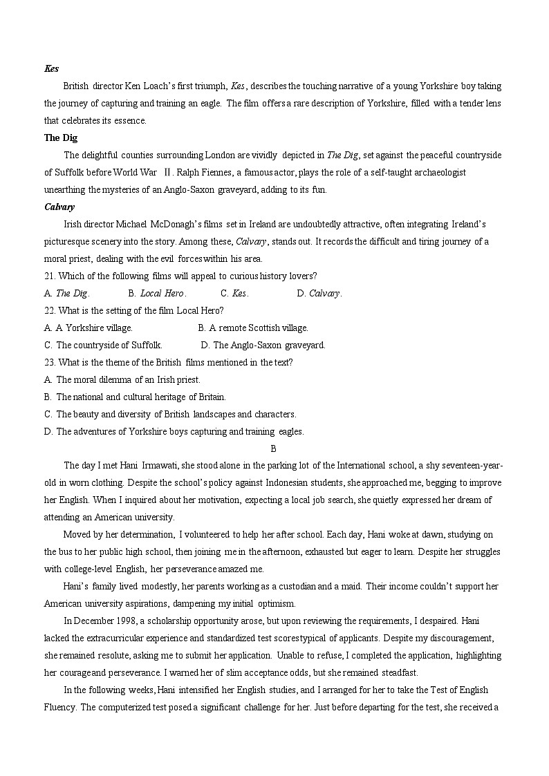 浙江省宁波市2024届高三下学期二模英语试题 Word版含答案第3页