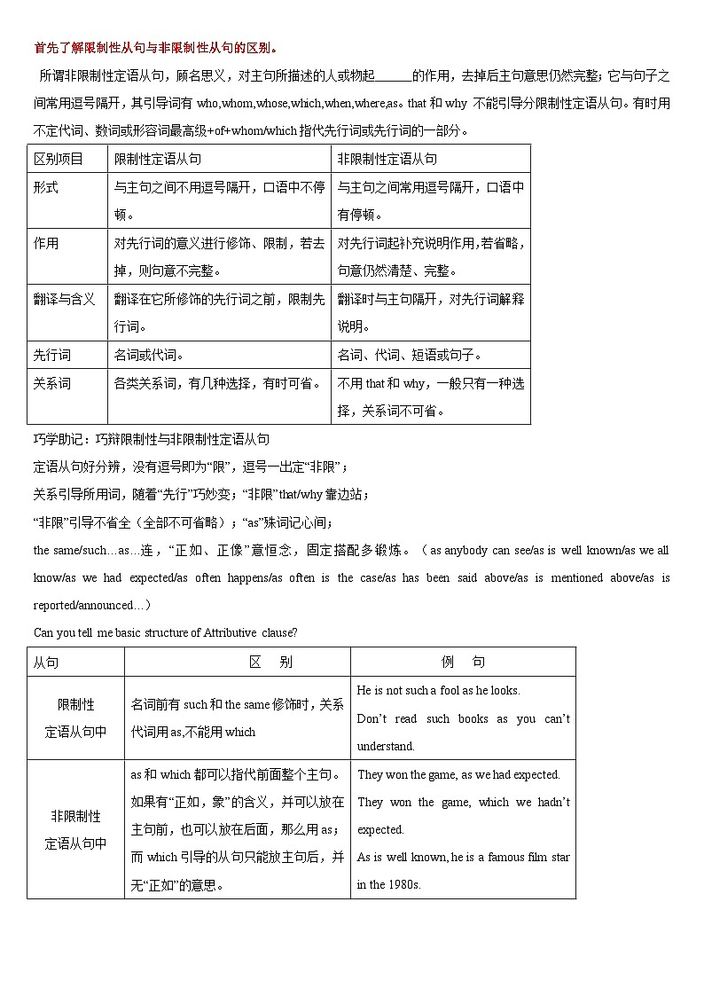 第四讲 定语从句学习-语法练习带答案 高一英语必修一03