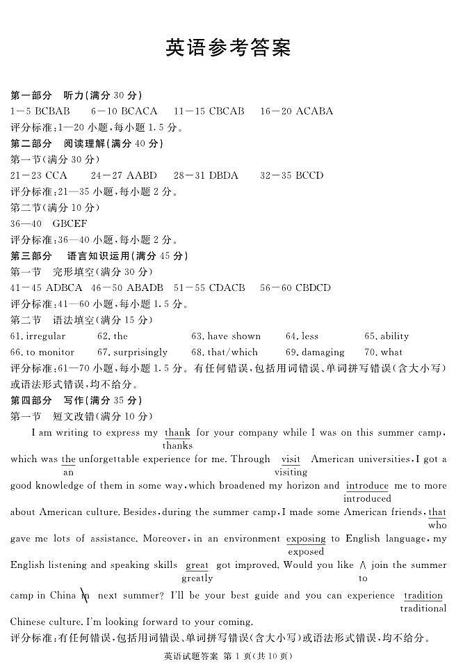 四川省眉山市2024届高三下学期第三次诊断考试英语01