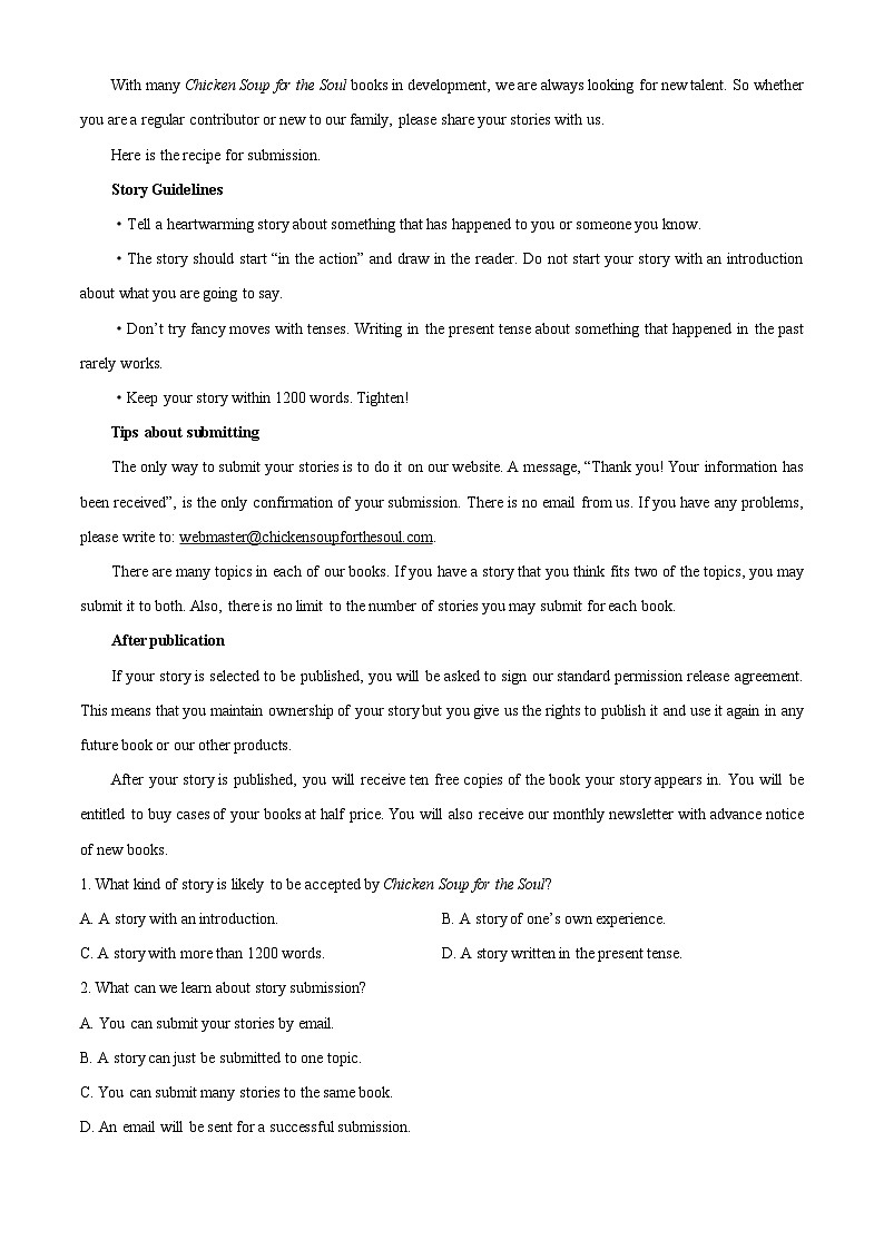 福建省泉州市第七中学2023-2024学年高一下学期5月期中英语试题（原卷版）第3页