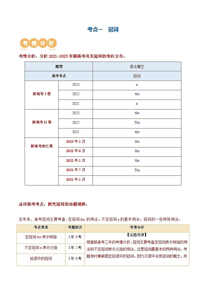 专题02  冠词、代词（讲义）（原卷版）第3页