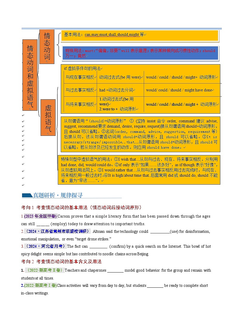 专题07 情态动词和虚拟语气（讲义）-2024年高考英语二轮复习讲义（新教材新高考）03