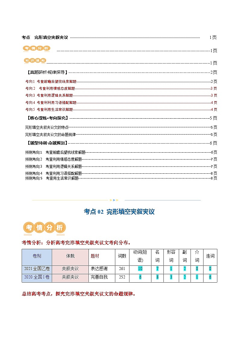 专题02 完形填空之夹叙夹议（讲义）-2024年高考英语二轮复习讲义（新教材新高考）02