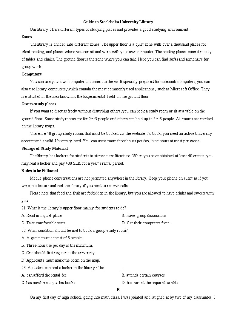 174，四川省成都市成华区某校2023-2024学年高二下学期4月月考英语试题03