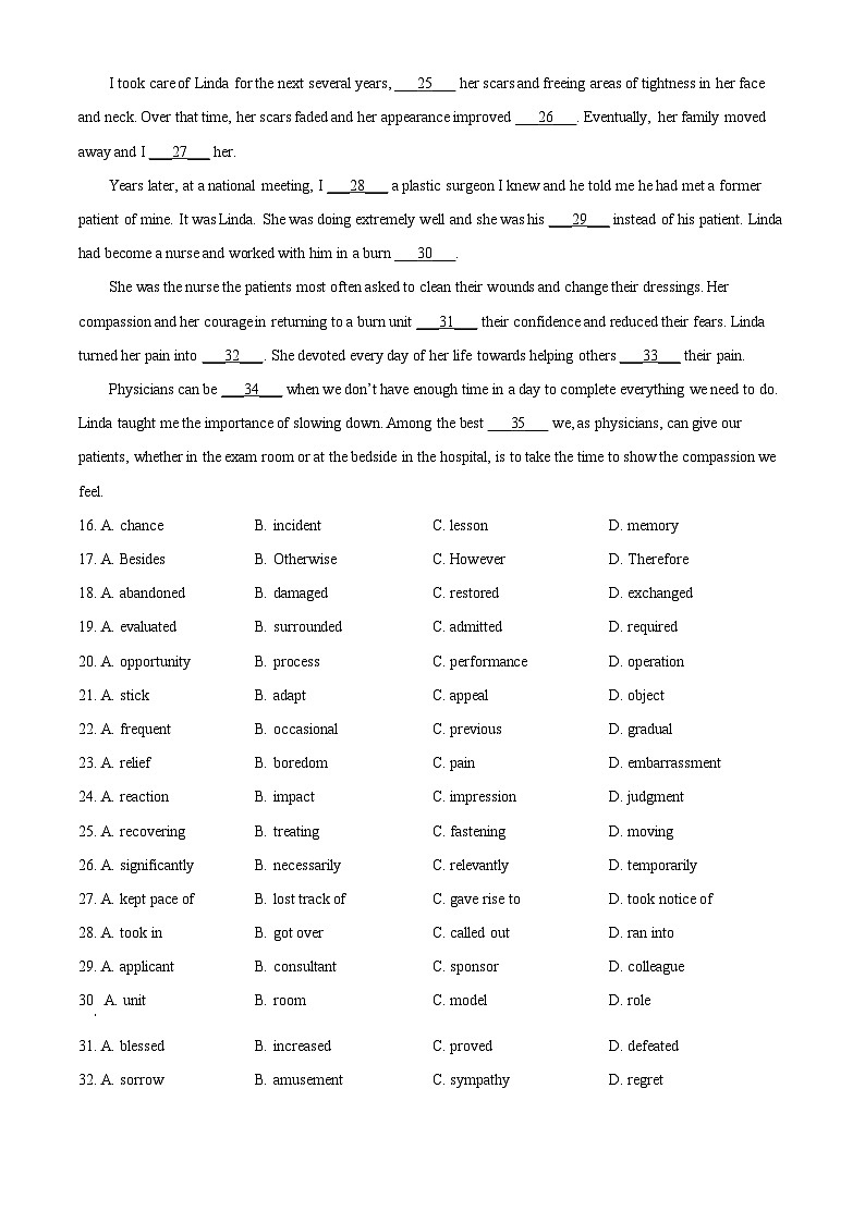 2024届天津市滨海新区高三下学期高考三模英语试卷（原卷版+解析版）03