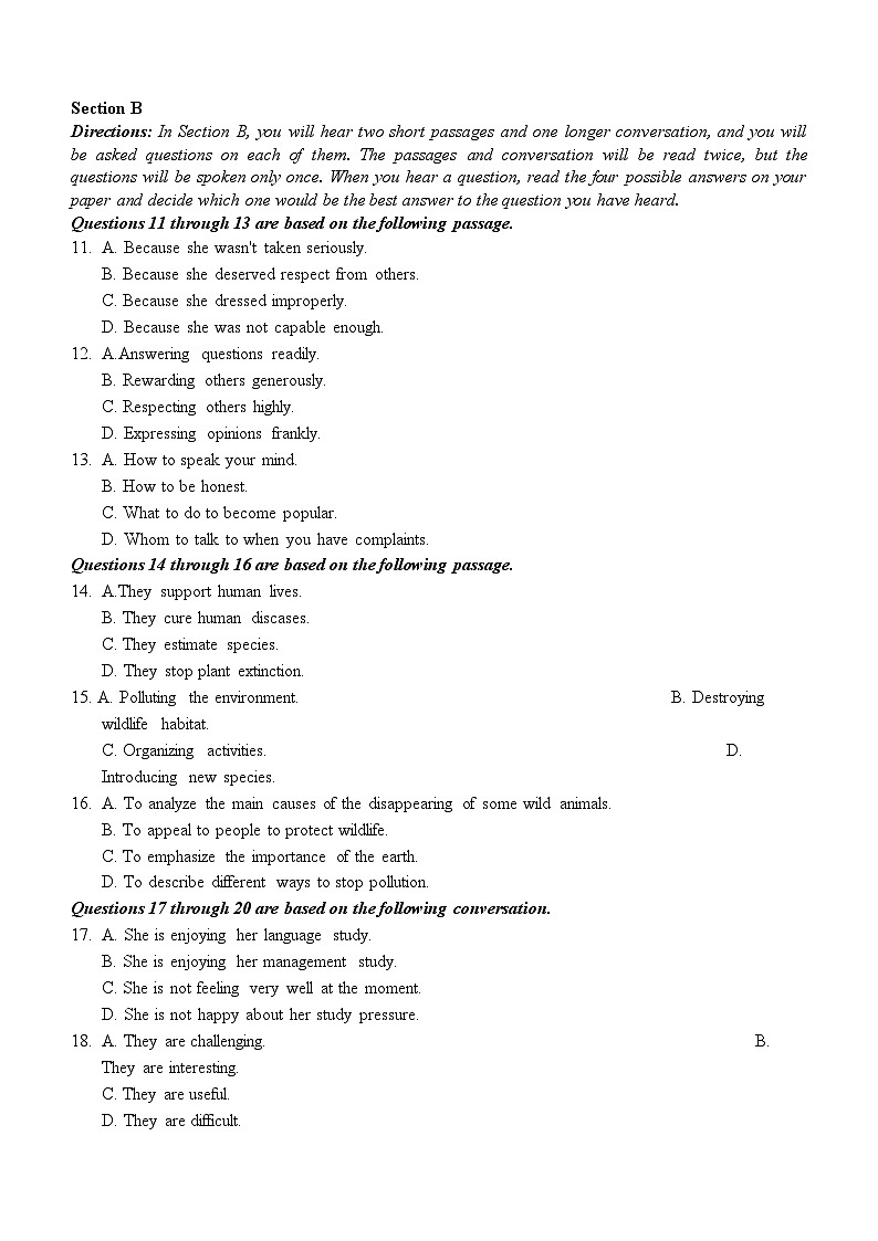 上海市闵行(文绮)中学2023-2024学年高三下学期5月月考英语试题(含答案)02