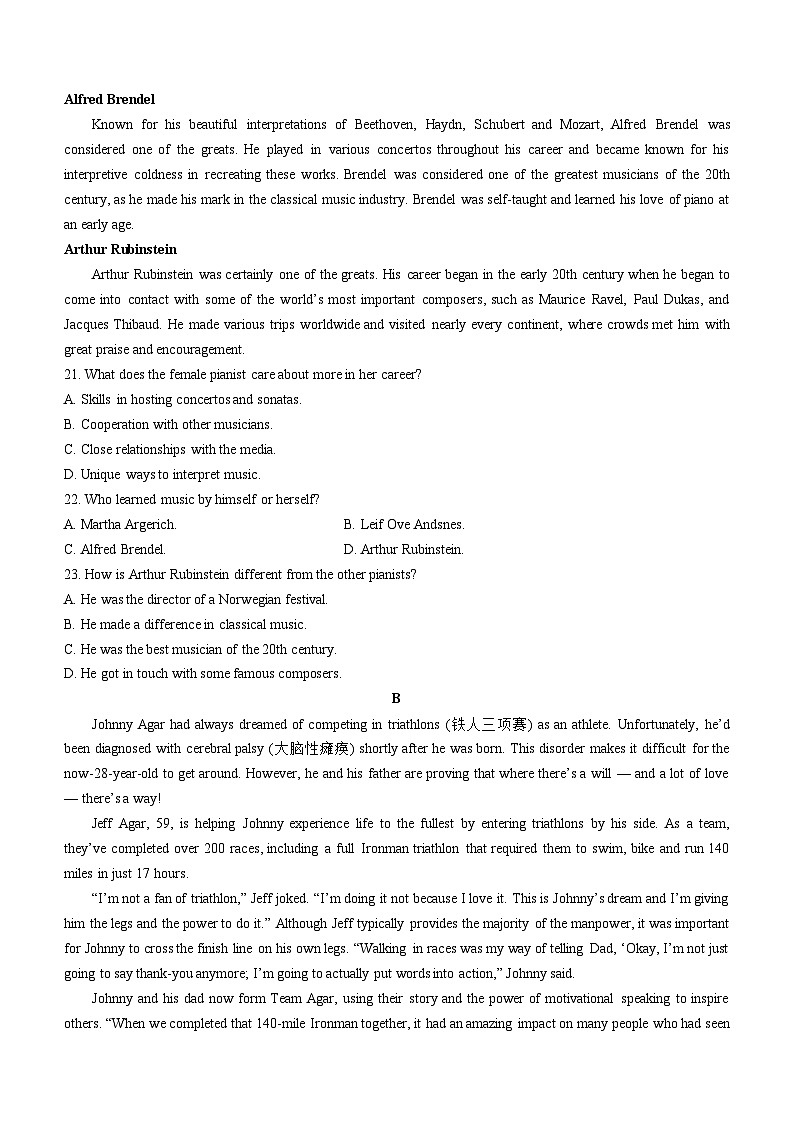 黑龙江省齐齐哈尔市实验中学2023-2024学年高二下学期5月期中考试英语试题(无答案)第3页