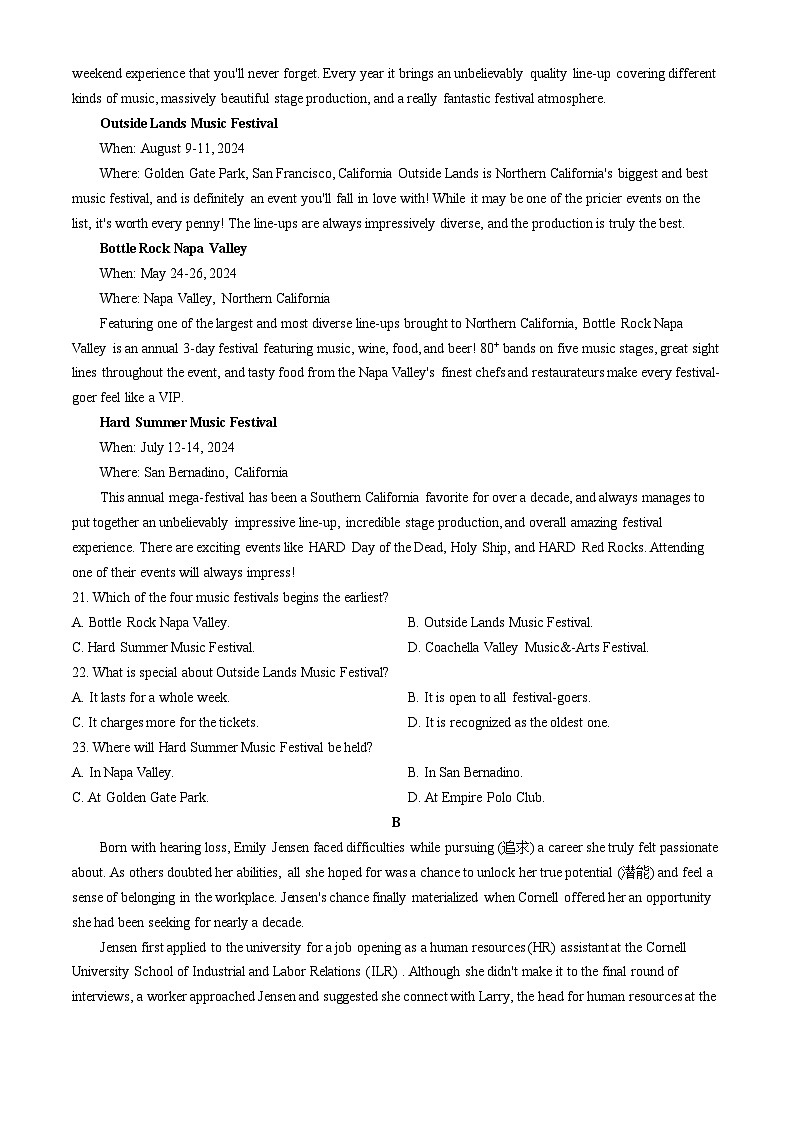 河南省濮阳市新高中创新联盟2023-2024学年高一下学期5月月考英语试题03